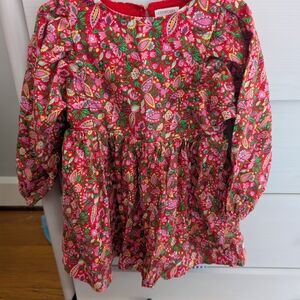 Crewcuts Red and Pink Floral Kids Blouse